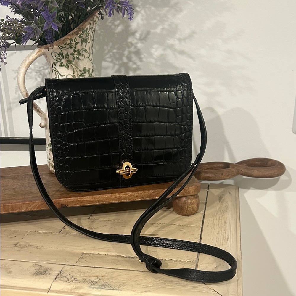 Banana Republic Black Croc-Pattern Crossbody Bag - Picture 5 of 5